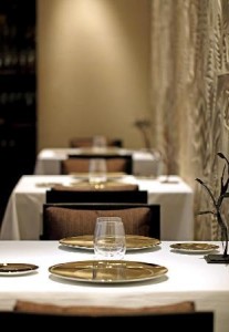 The dining room at Lasarte, a Michelin-rated restaurant in Barcelona's Hotel Condes