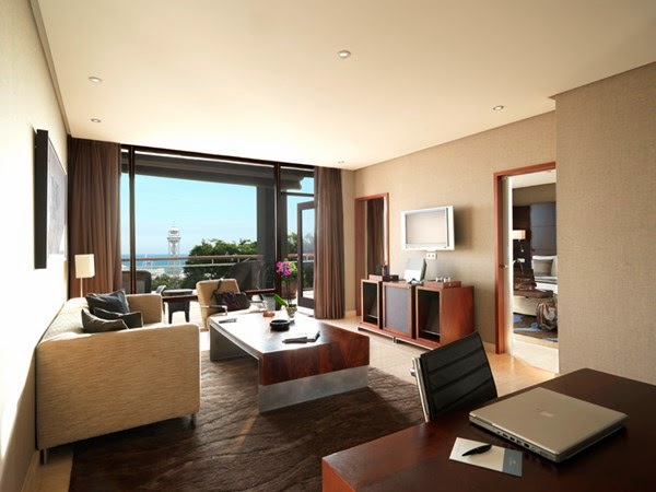 A view inside the luxurious Grand Mediterranean Suite at Barcelona's Hotel Miramar.