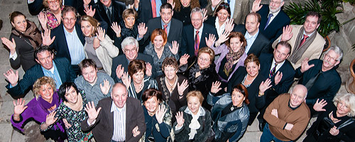 Barcelona Employee Incentive Program: Clients pose for a group picture before their gala dinner.