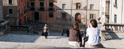 A view from the steps of Girona`s cathedral.